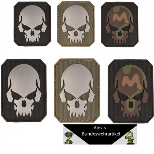 Patch Klettpatch Aufnäher Skull 3D PVC Totenkopf Klettabzeichen Punisher
